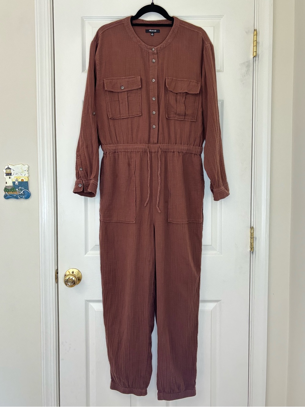 Madewell 100% Cotton Lightspun Double Gauze Tapered Leg Jumpsuit